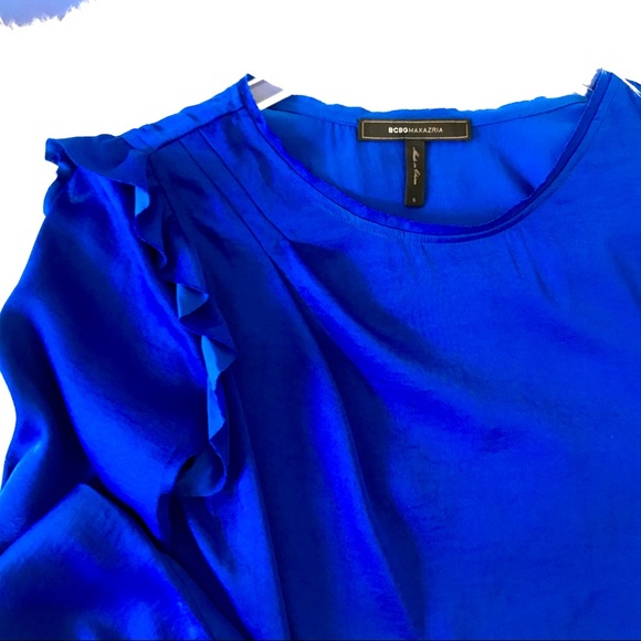 Long sleeve silk ruffle blouse - Picture 2 of 6